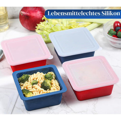 Silikon Gefrierformen mit Deckel - 4er Set 500ml