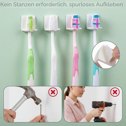 8x Zahnbürstenhalter Wandhalterung ohne Bohren