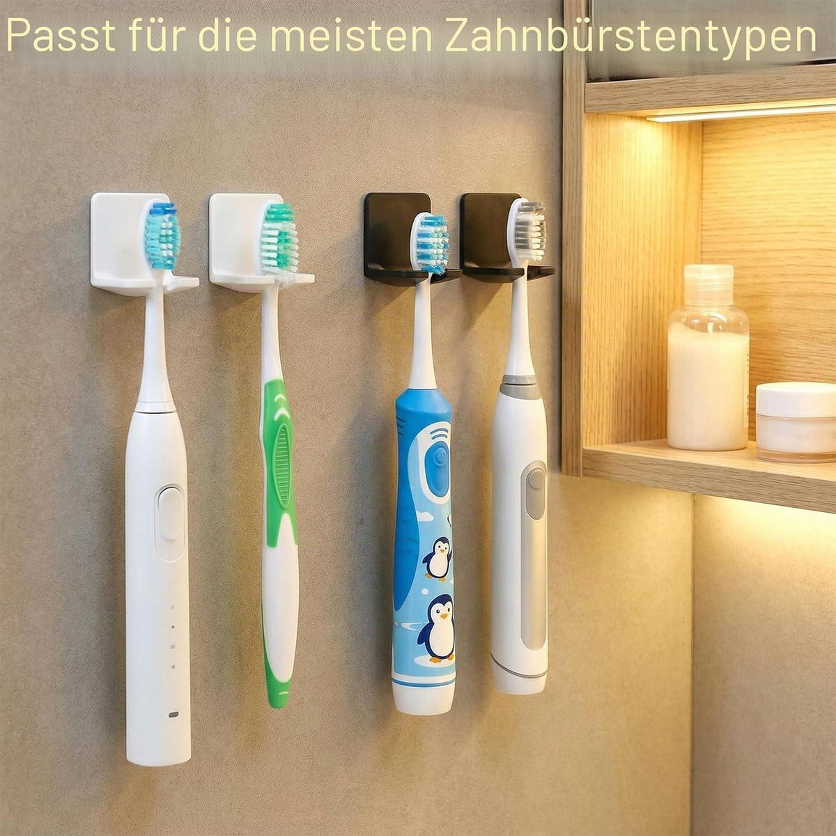 8x Zahnbürstenhalter Wandhalterung ohne Bohren
