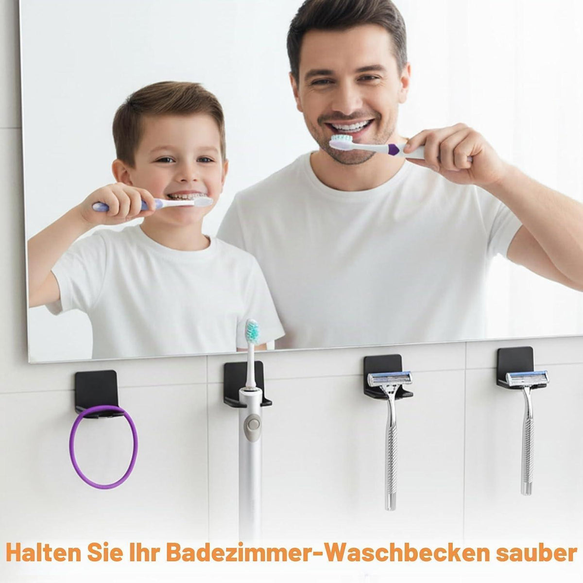 8x Zahnbürstenhalter Wandhalterung ohne Bohren