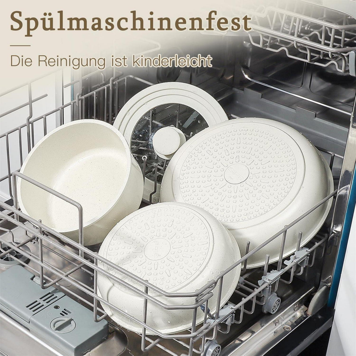 21-teiliges Granit Kochgeschirr Set mit abnehmbaren Griffen