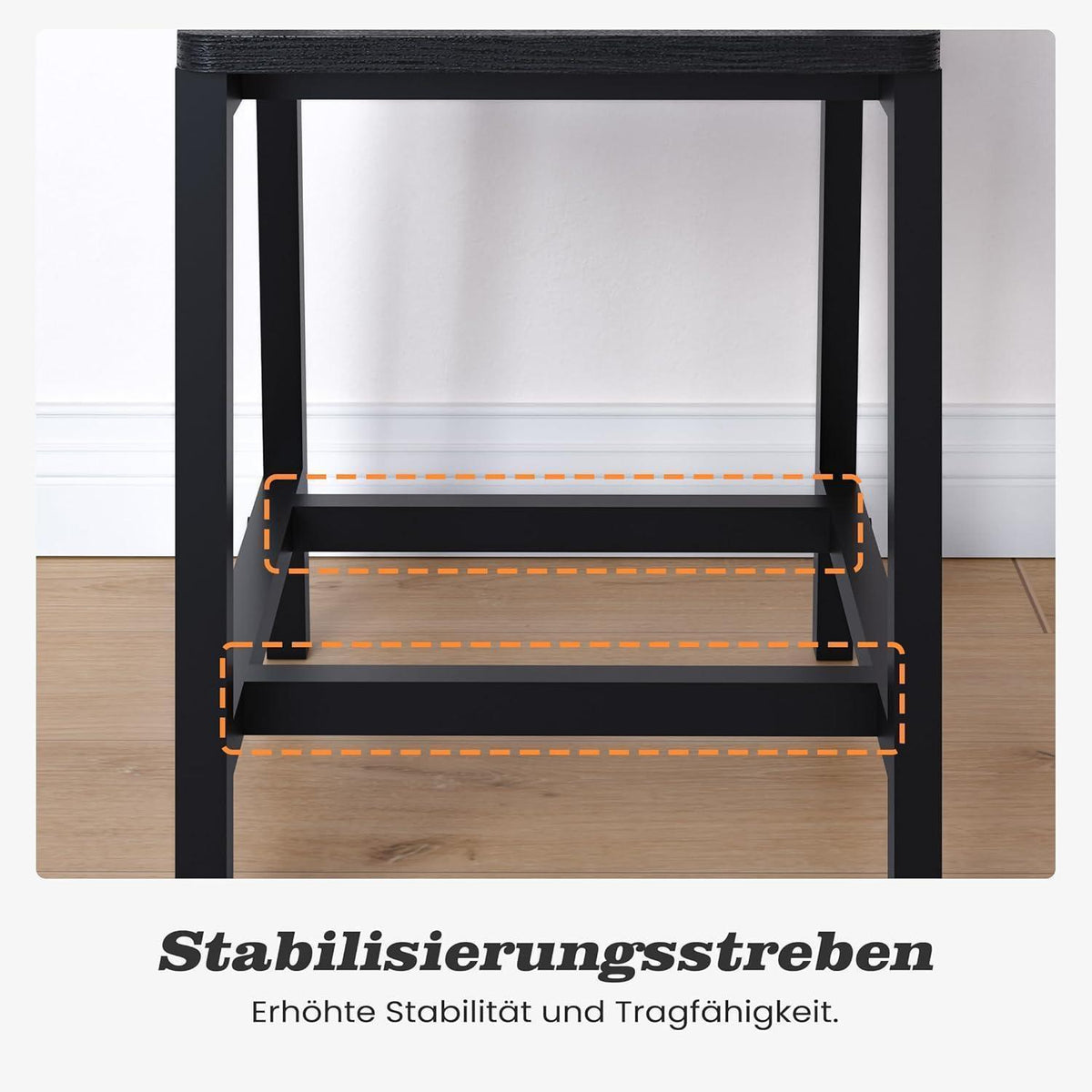 Esszimmerstühle 6er Set, Metallgestell, Schwarz