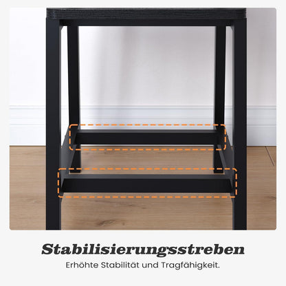 Esszimmerstühle 4er Set, Metallgestell, Schwarz