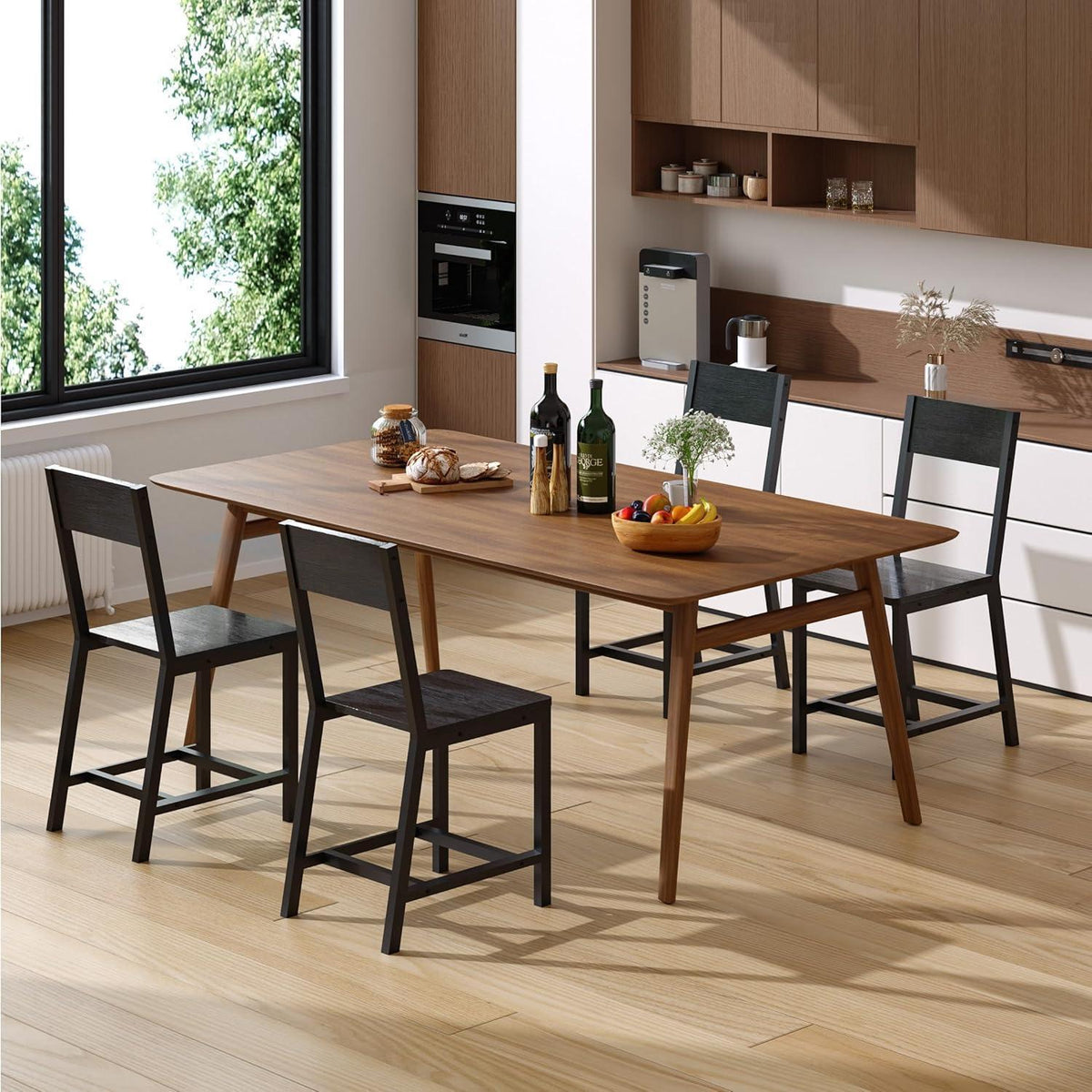Esszimmerstühle 2er Set, Metallgestell, Schwarz