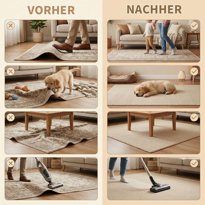 24x Antirutschmatten für Teppiche – Wiederverwendbar & Waschbar