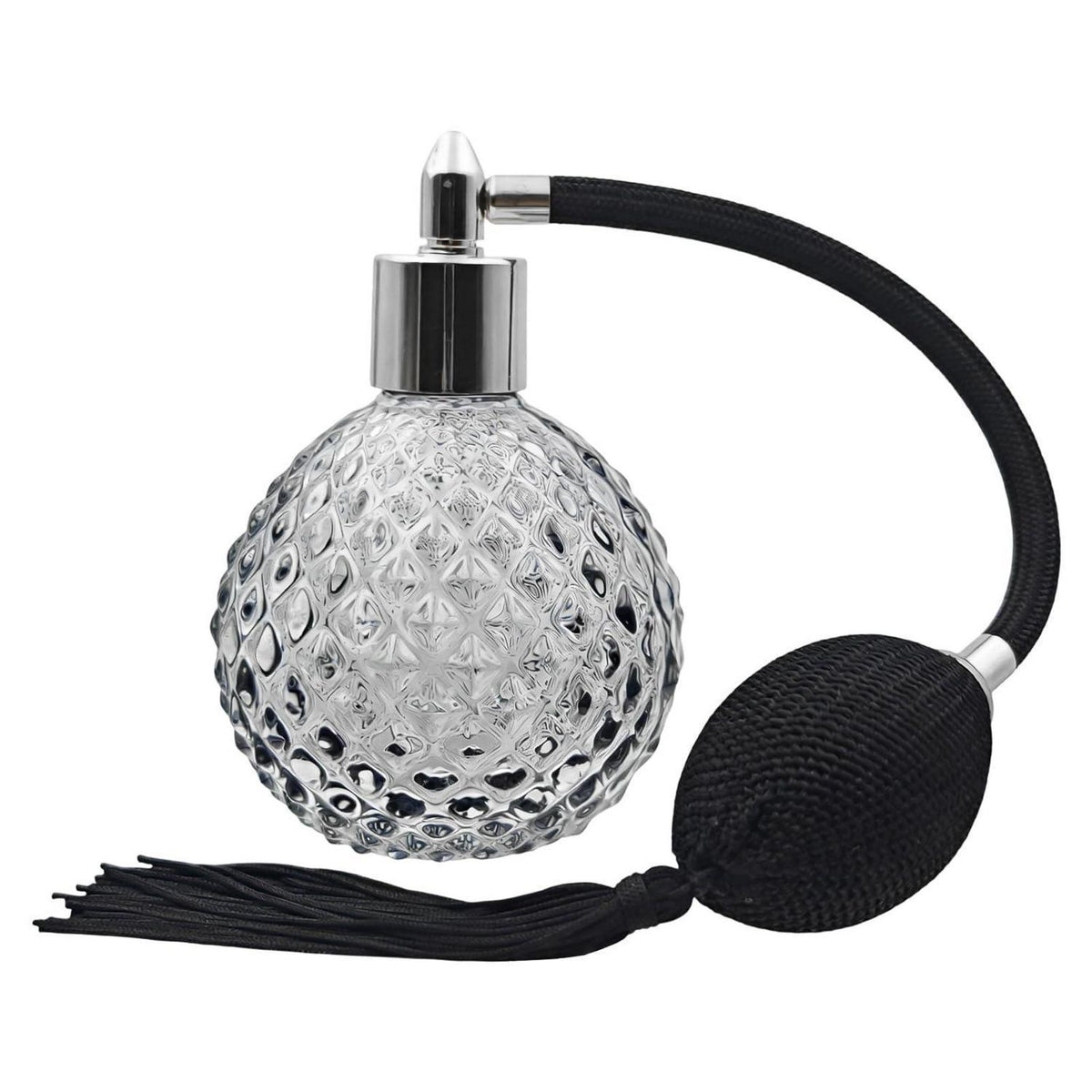 Nachfüllbarer Parfümzerstäuber 80ml Vintage Glas Black-sliver