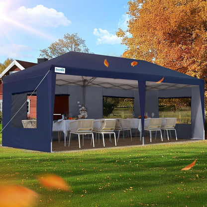 Faltpavillon 3x6m wasserdicht mit Seitenwänden & UV-Schutz