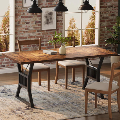 Industrietisch Esstisch Holz Metall 180x75x74 cm Retro Schwarz