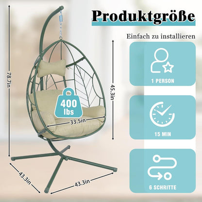 Hängesessel mit Gestell – Bequemer Egg Chair für Garten & Wohnzimmer