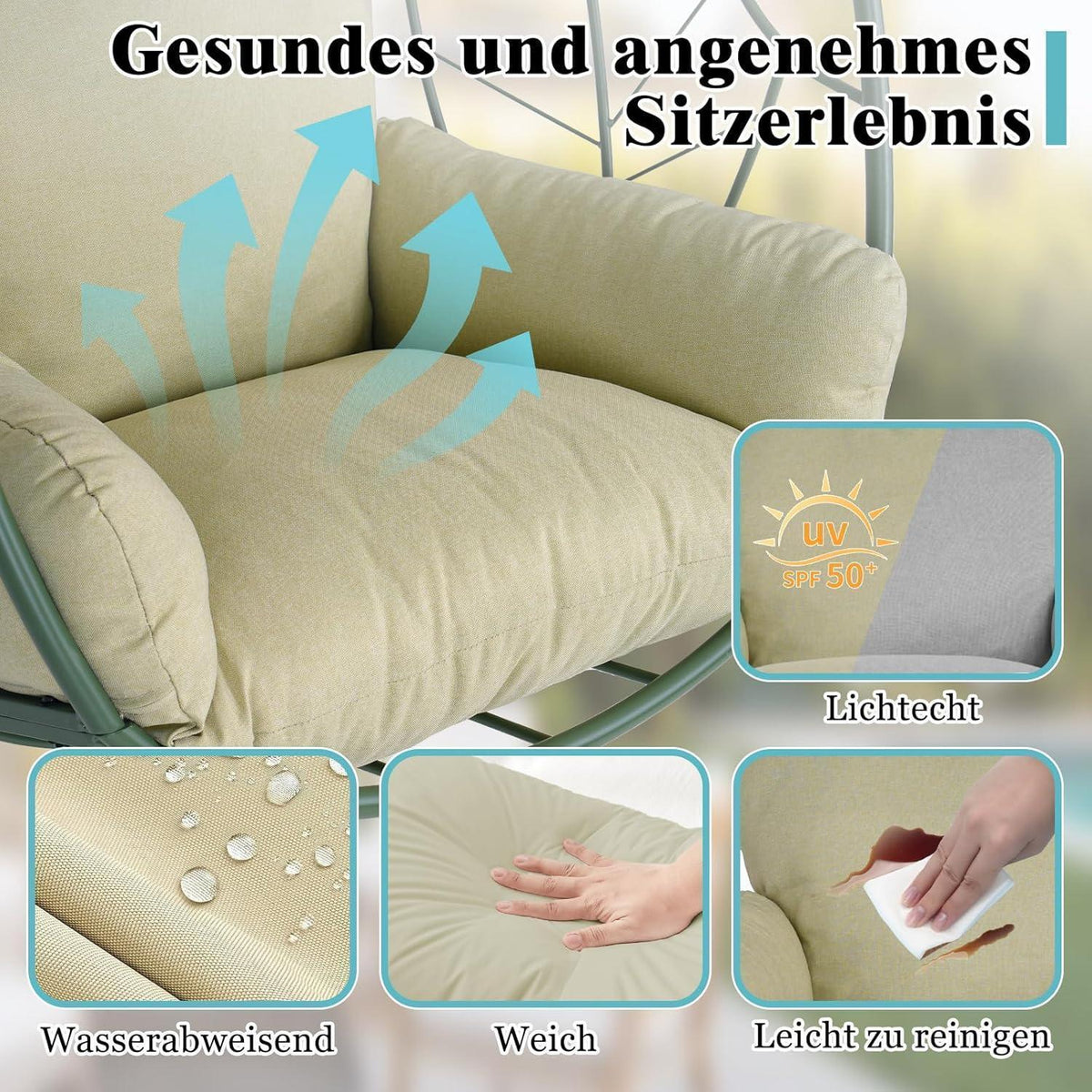 Hängesessel mit Gestell – Bequemer Egg Chair für Garten & Wohnzimmer