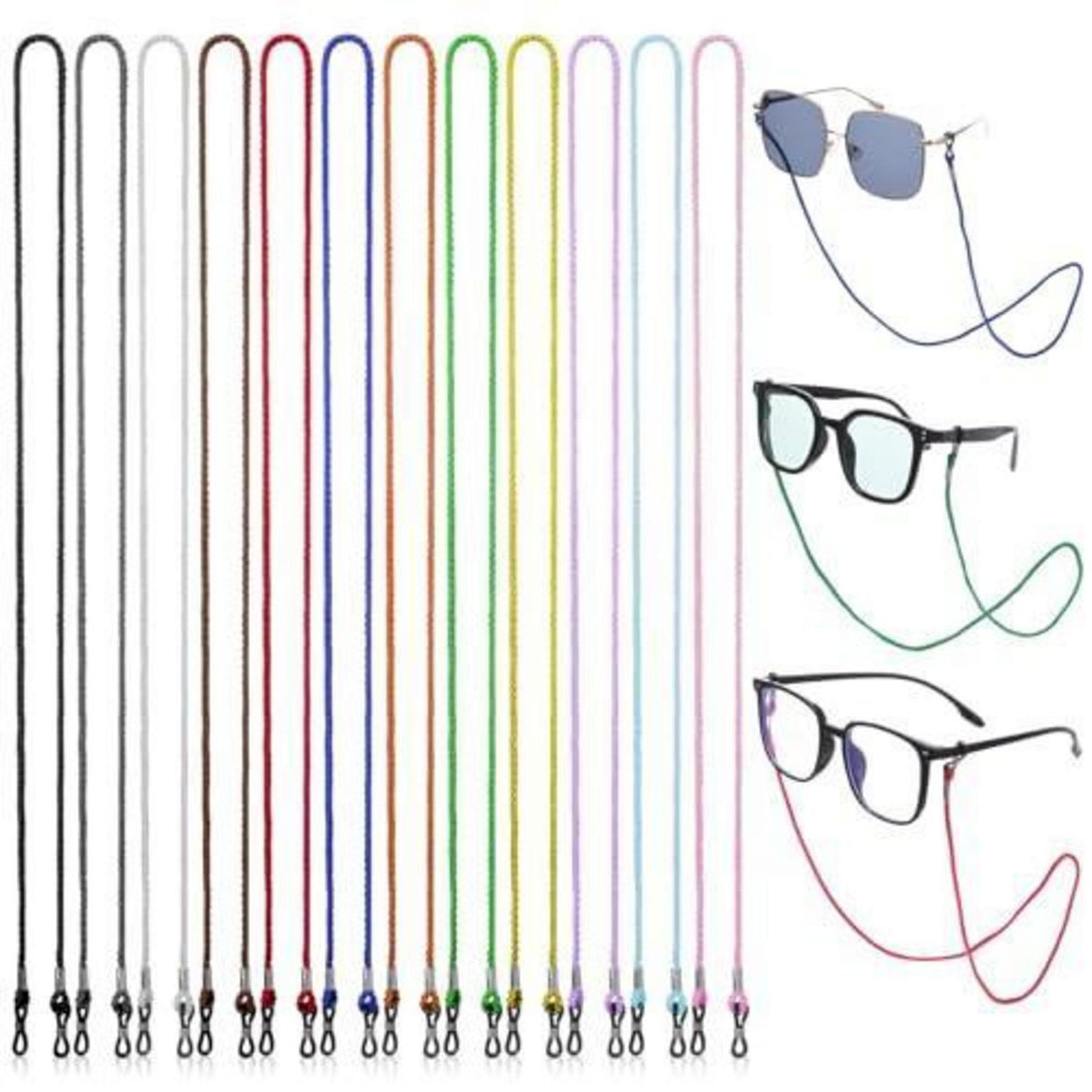 Brillenketten Damen Nylon Geflochten – 12er Set Mehrfarbig