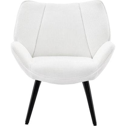 Lounge Sessel Cord Flügellehne Weiß – Bequemer Relax Sessel