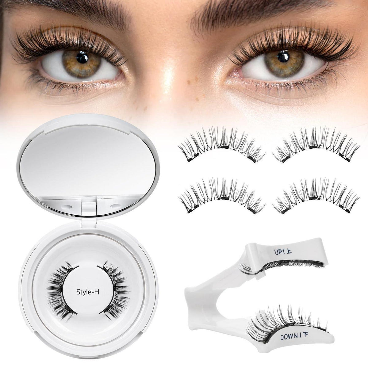 Magnetische Wimpern ohne Kleber – Natural Look & Applikator