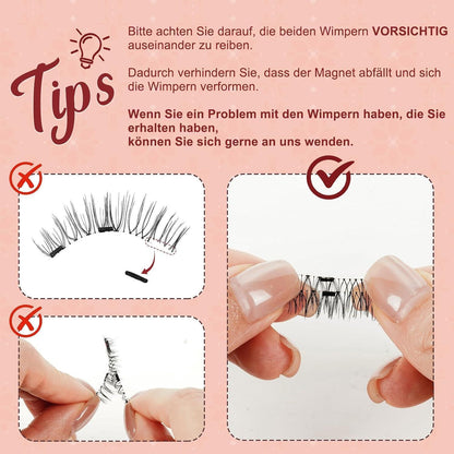 Magnetische Wimpern ohne Kleber – Natural Look & Applikator