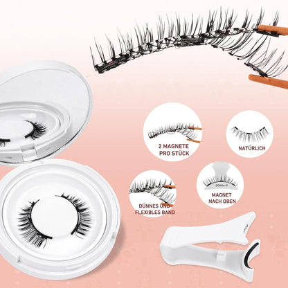 Magnetische Wimpern ohne Kleber – Natural Look & Applikator