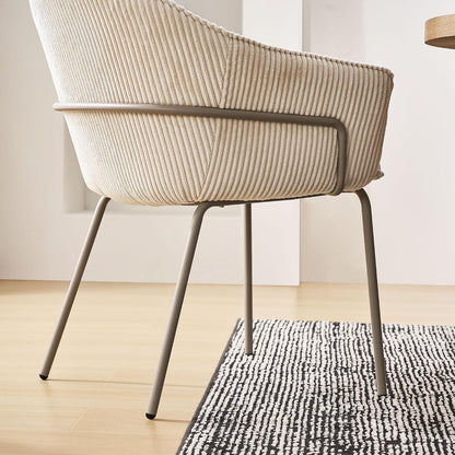 Esszimmerstuhl mit Armlehnen, Beige Cord Polsterstuhl