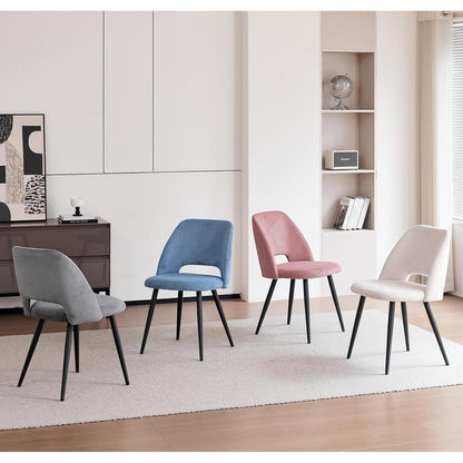 Runder Esstisch Set mit 4 Cord-Stühlen – Modern & Komfortabel