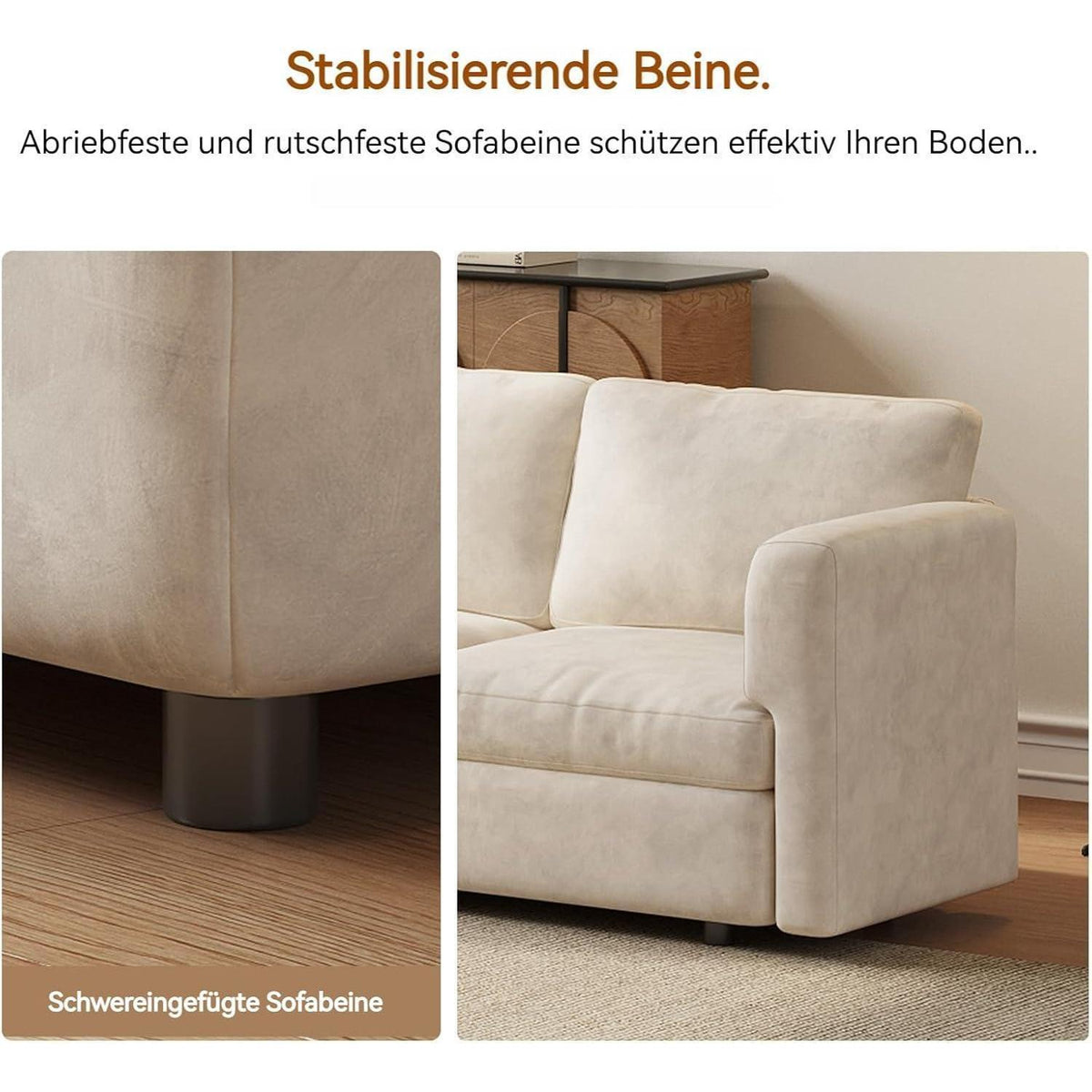Ecksofa Stoff Modern, 6-Sitzer mit Ottomane