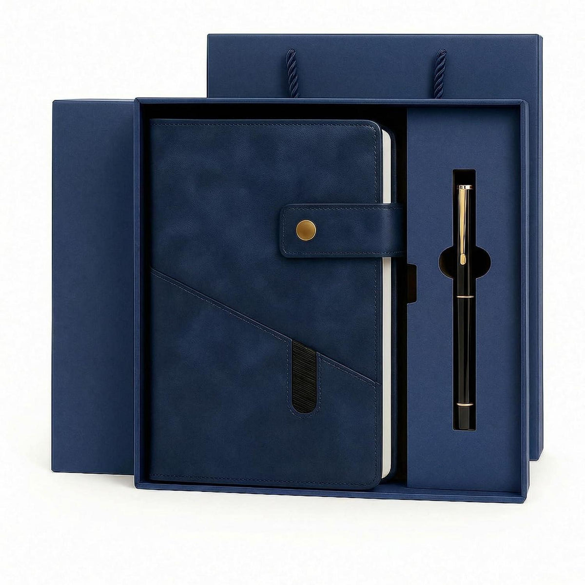 A5 Notizbuch Set mit Stift – Liniert & Geschenkbox in Lederoptik