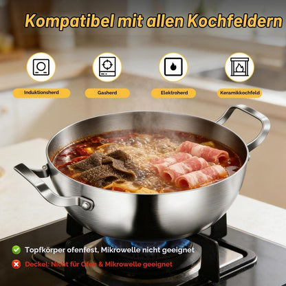 Titan Schmorpfanne 30cm mit Deckel – Antihaftbeschichtung & Doppelgriff