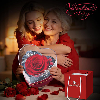 Ewige Rose Geschenkset mit Halskette – Muttertagsgeschenk für Mama