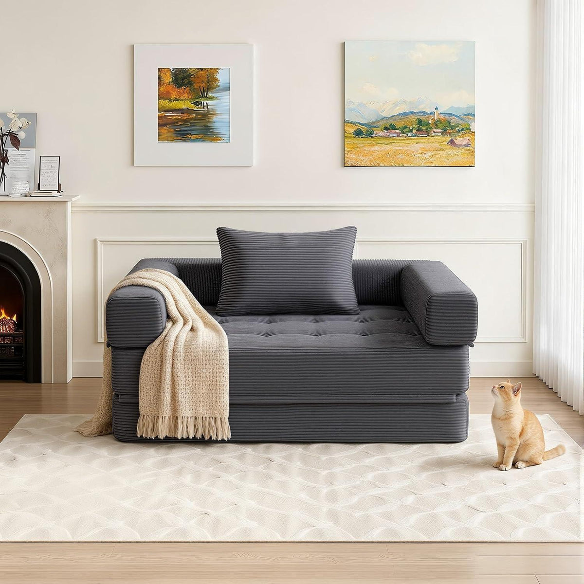 Faltbares Schlafsofa 5-in-1 – Schlafsessel & Gästebett Grau