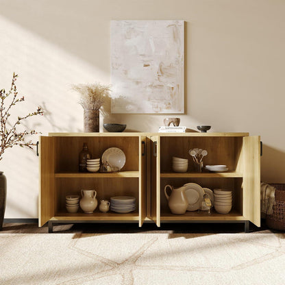 Moderne Kommode 160cm Holzoptik mit 4 Türen & Arbeitsplatte