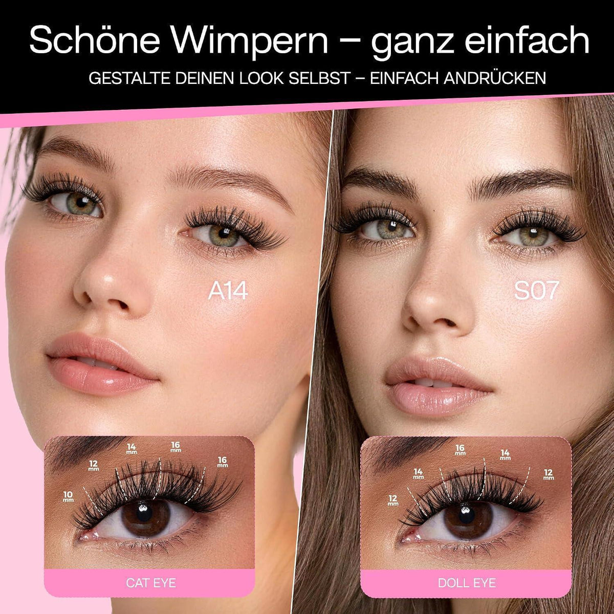 Selbstklebende Wimpern Extensions – Wispy D Curl, 198 Stück