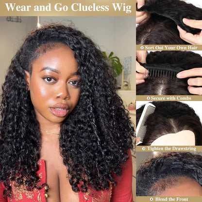 Burmese Curly Halbperücke Echthaar 18 Zoll – Verstellbar & Sicher
