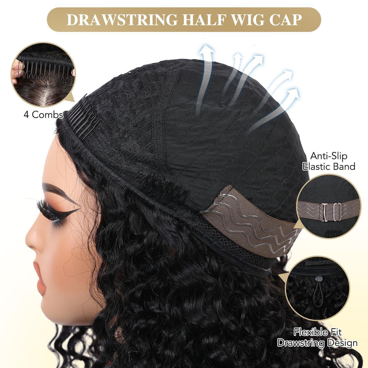 Burmese Curly Echthaar Halbperücke – 20 Zoll, Spiral Locken