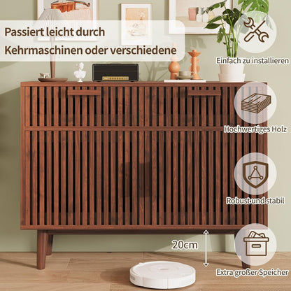 Sideboard Kommode Holz Nussbaum | 2 Türen & 2 Schubladen
