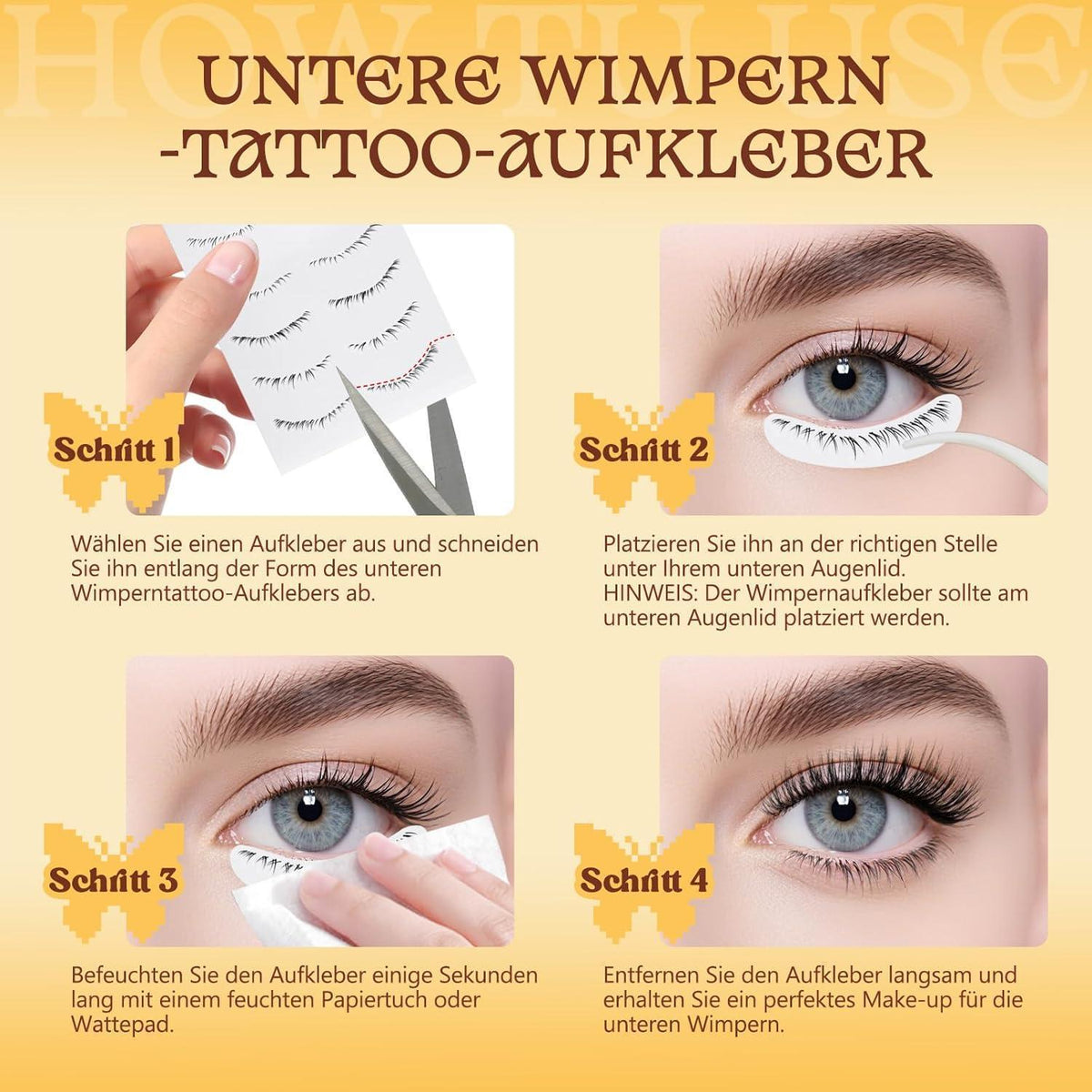 Magnetische Wimpern Set ohne Kleber - 2 Paar mit Applikator