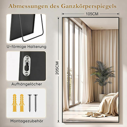 Ganzkörperspiegel Standspiegel 205x104cm – Modern & Robust
