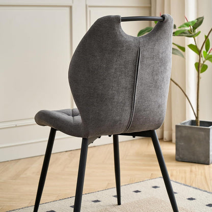 Runder Esstisch Set mit 4 Polsterstühlen im Nordic Stil