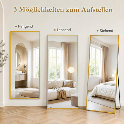 Ganzkörperspiegel Standspiegel 205x104cm Gold Modern