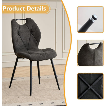 Runder Esstisch Set mit 4 Polsterstühlen im Nordic Stil