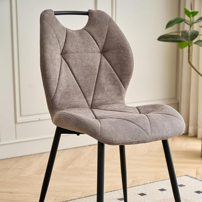 Runder Esstisch Set mit 4 Polsterstühlen im Nordic Stil