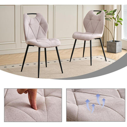 Runder Esstisch Set mit 4 Polsterstühlen im Nordic Stil