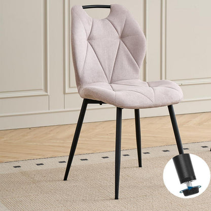 Runder Esstisch Set mit 4 Polsterstühlen im Nordic Stil