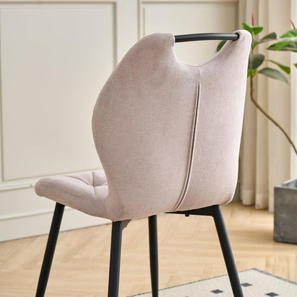 Runder Esstisch Set mit 4 Polsterstühlen im Nordic Stil