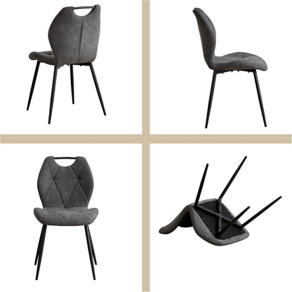 Runder Esstisch Set mit 4 Polsterstühlen im Nordic Stil