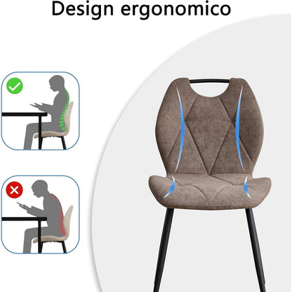 5-teiliges Esszimmer-Set: 140cm Tisch + 4 gepolsterte Stühle