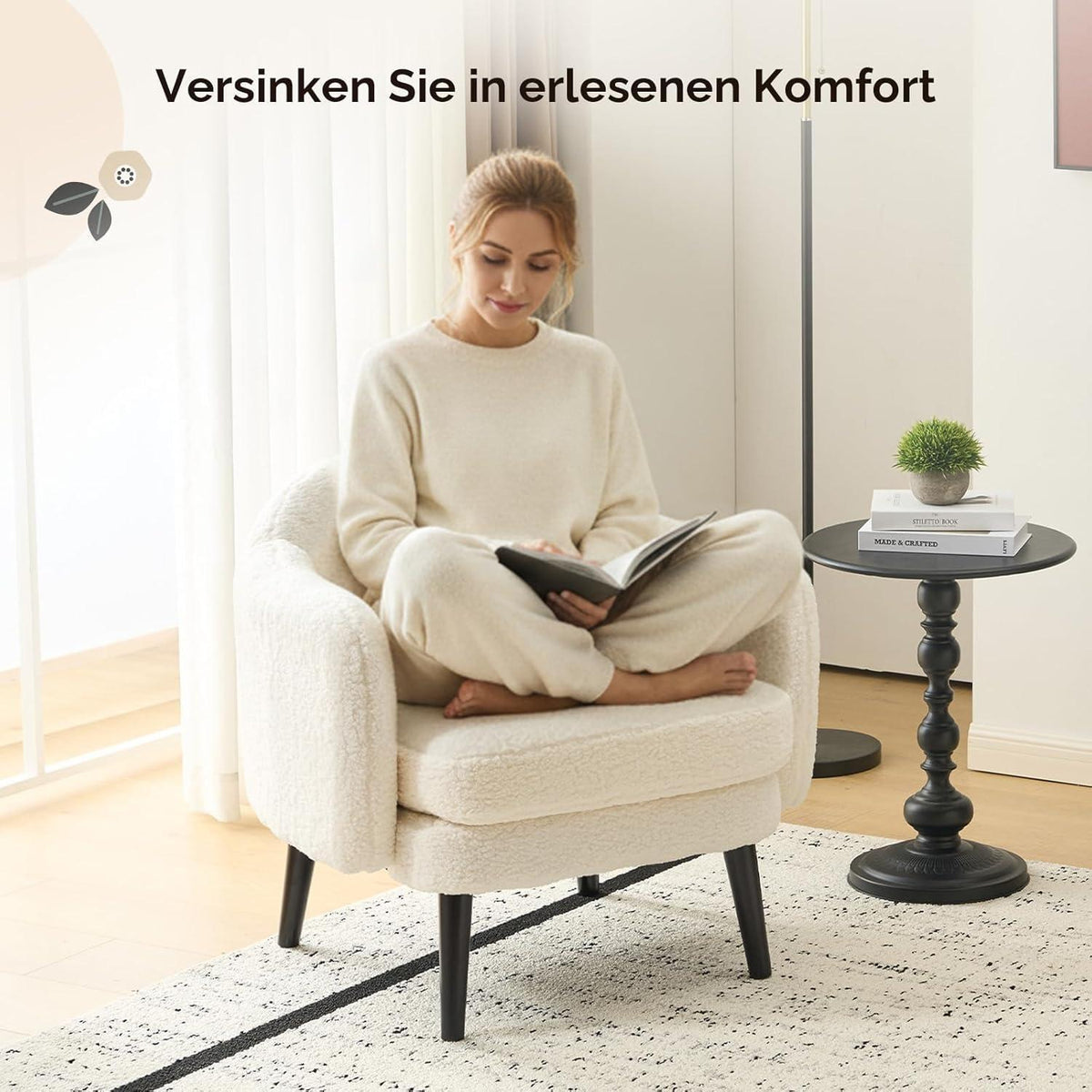 Gepolsterter Teddy-Sessel Beige – Modern & Bequem
