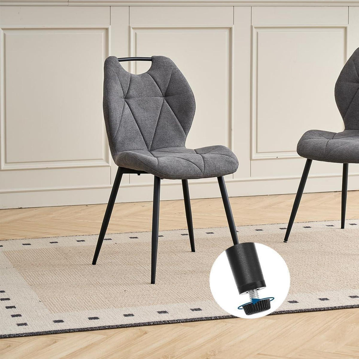 5-teiliges Esszimmer-Set: 140cm Tisch + 4 gepolsterte Stühle