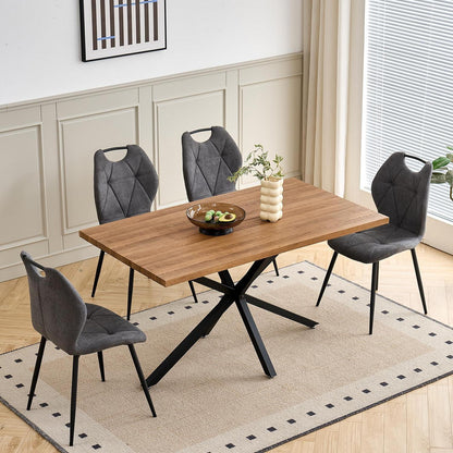 5-teiliges Esszimmer-Set: 140cm Tisch + 4 gepolsterte Stühle
