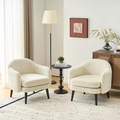 Beiger Cord Loungesessel – Modern & Komfortabel