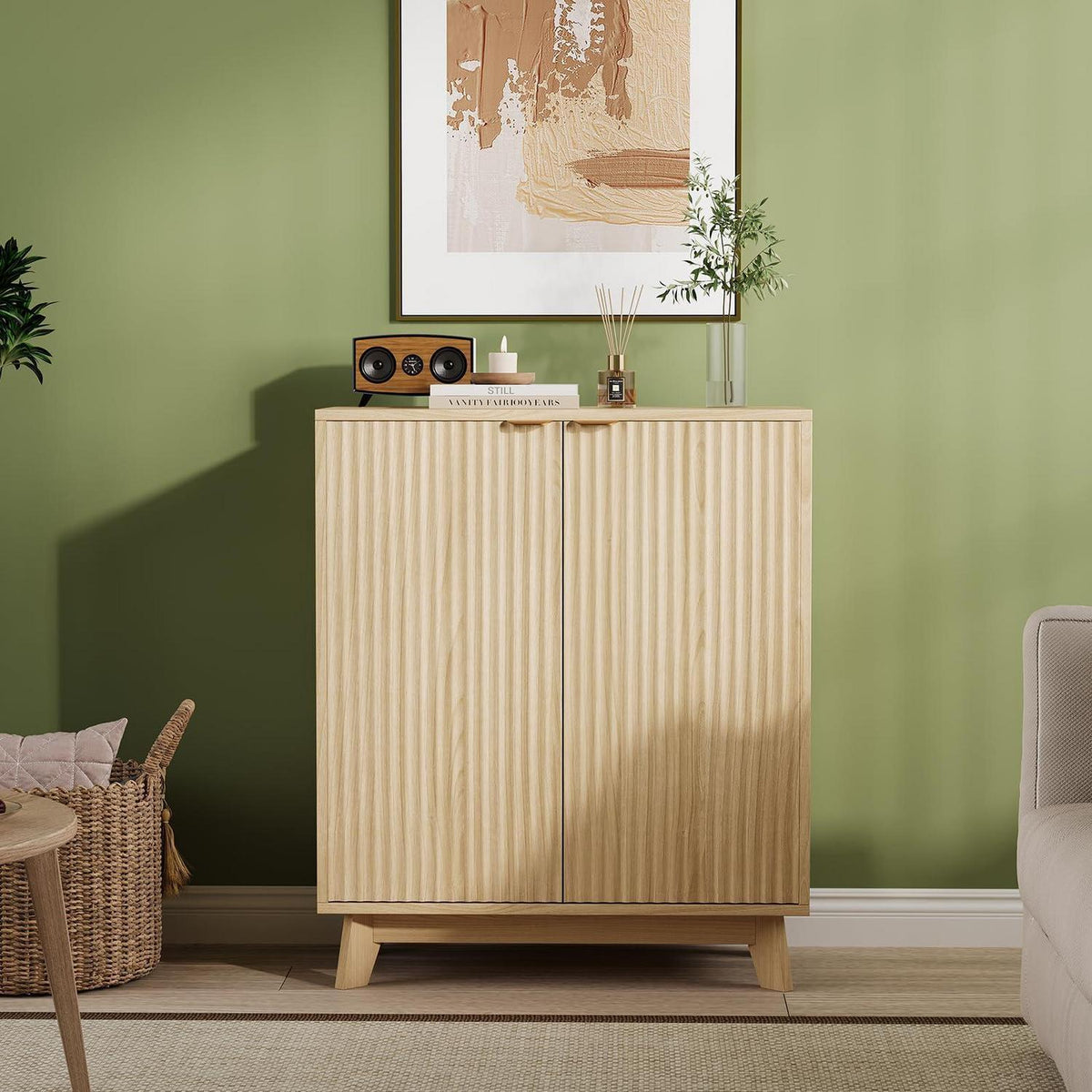 Modernes Sideboard mit 2 Türen & Ablagen – 87,6 cm