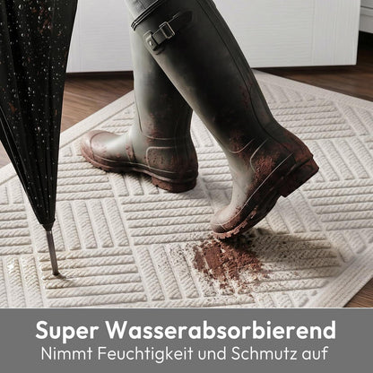 Schmutzfangmatte Creme 43x75 cm – Waschbare Fußmatte für Innen & Außen