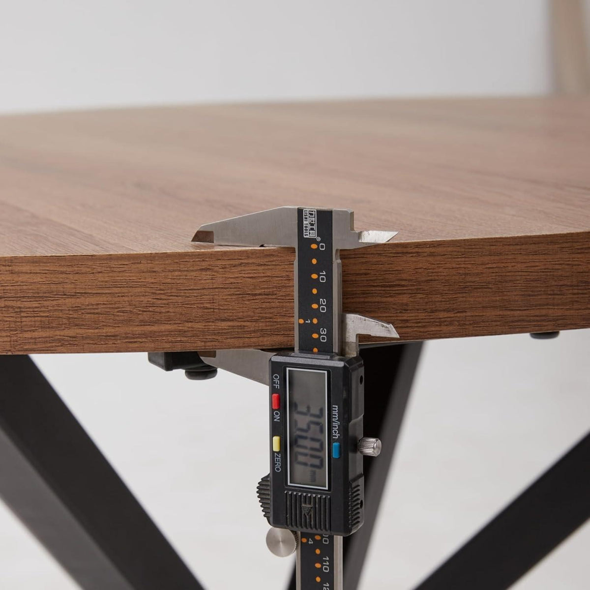 Moderner Esstisch Set 100cm + 4 Stühle Dunkelgrau/Holz