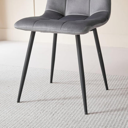 Moderner Esstisch Set mit 4 Samtstühlen (100cm)